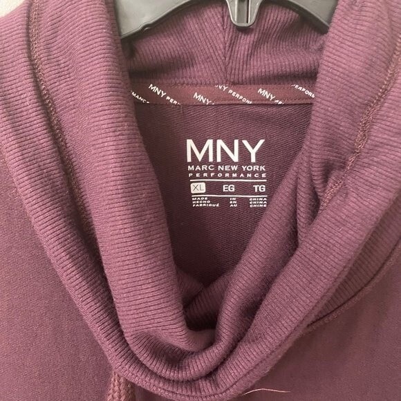Marc New York Performance Women's Long Sleeve Sweatshirt. Wine. XL. Drawstring. - Picture 2 of 8